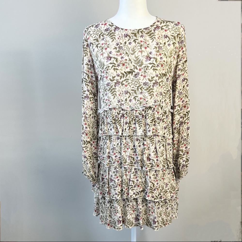 URBAN OUTFITTERS Rachele Tiered Ruffle Long Sleeve Babydoll Dress ✨ - Picture 2 of 7